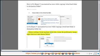 Fix Hyper-V encountered an error while copying virtual hard disks to destination folder