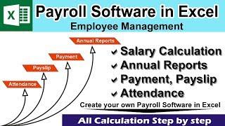 How to Create Fully Automatic Payroll Software in Excel  |Attendance |Payslip |Payment |Statements