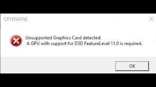  Unsupported Graphics Card detected