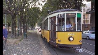 Italy, Milan, tram 10 ride from Via Pagano Via Canova to P.le Cim.monumentale Via Bramante