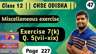 Exercise 7k Q.5(viii-xix) | derivative class 12 chse math | elements of mathematics class 12 |