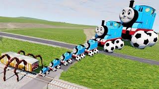 Big & Small Thomas the Train with Ball Wheels vs BUS EATER Train | BeamNG.Drive