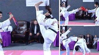 Neetu Chandra learns TAEKWONDO