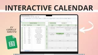 How to create an Interactive Calendar in Google Sheets | Content, Tasks, Meetings, Personal Planner