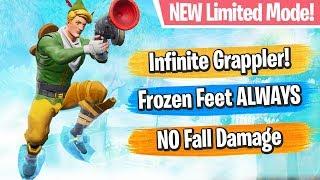 NEW Slide Mode Gameplay! (Infinite Grappler + Frozen Feet!) - Fortnite Battle Royale