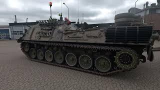 LEOPARD 1 BERGER pulling LEOPARD 1A5 TANK to the garage - Awesome engine sound of the BERGEPANZER