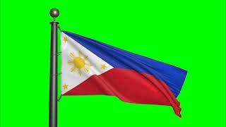 Philippines flag - Green Screen Motion background 4K UHD 60fps Flag footage