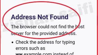 Firefox Fix Address not found Problem Solve