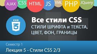 Лекция 1.5 - Web - Стили CSS: Шрифты, текст, цвет, фон, отступы и списки