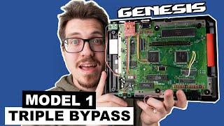 Genesis Model 1 Triple Bypass Install - Remove Jailbars From Any Model 1 Sega Genesis!