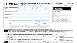 IRS Form 940 walkthrough (Employer's Annual Federal Unemployment (FUTA) Tax Return)