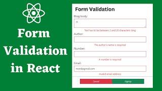 Form Validation in React JS | React Form Validation | Validate Form in React
