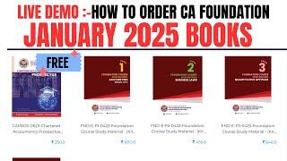How to order CA foundation January 2025 books | How to Order Free CA foundation January 2025 books