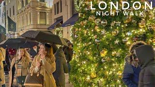 London, England 󠁧󠁢󠁥󠁮󠁧󠁿 Central London Night Walking Tour | Leicester Square to Mayfair [4K HDR]