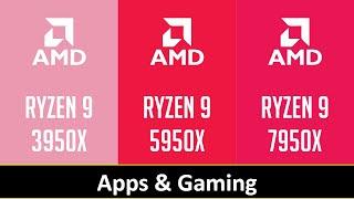 RYZEN 9 3950X vs RYZEN 9 5950X vs RYZEN 9 7950X