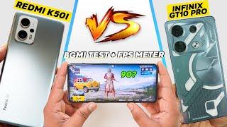 Infinix GT 10 Pro vs Redmi K50i 5G PUBG Comparison  Overheat & Battery Drain Test 