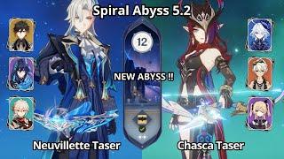 NEW ABYSS !! C0 Neuvillette Taser & C0 Chasca Ororon - Spiral Abyss 5.2 Floor 12 Genshin Impact