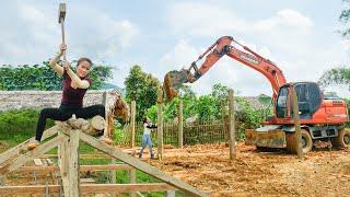 Rent an Excavator to Erect Concrete Pillars to Build a Chicken Farm And Pig Farm - My Farm