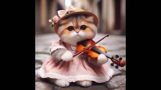 #cutecat#viralvideo #viralshort ||cute cat playing violin 