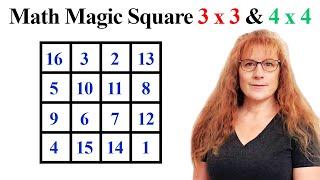 How to Solve Magic Squares in Math | 4 x 4 Magic Square | 3 x 3 Magic Square