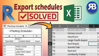 Revit Snippet: How to export Revit schedules to Excel