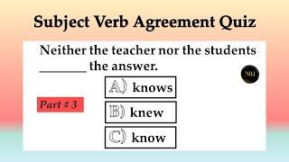 Subject Verb Agreement Quiz Part 3 | Grammar test | Can you pass this Quiz | No.1 Quality English