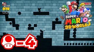 Mushroom-4 Trouble in Shadow-Play Alley - All Star & Stamp 100% Walkthrough - Super Mario 3D World