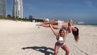 #liftcarry | Strong girl lift and carry another girl at beach | #stronggirl #gymgirl lift-142