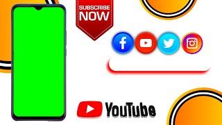 Green screen mobile frame template || facebook twitter instagram youtube icons || Mobile frame!