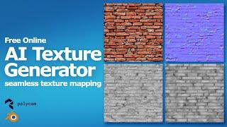 AI Texture Generator free online, Polycam, seamless texture maker with Blender test render