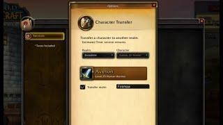 WoW Classic: character transfer (from Dreadmist to Firemaw)