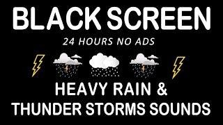 Soothing Thunder Rain Sounds for Sleep and Meditation Black Screen, ASMR Rain Sounds