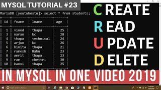 MySQL CRUD Operations in One Video | Insert, Select, Update, Delete in MySQL in Hindi