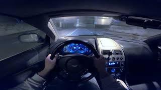 2006 Aston Martin DB9 Volante 6.0 V12 455 HP - Night POV Test Drive, sound, and powersilde