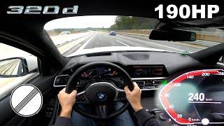 BMW 320d G20 190HP | TOP SPEED ON GERMAN AUTOBAHN | 240km/h