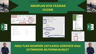 ARKAPLAN VEYA FİLİGRAN EKLEME (Excel Dersleri/Eğitimleri Temelden Zirveye)