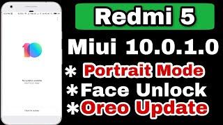 Miui 10.0.1.0 Stable In Redmi 5 | Portrait Mode,Face Unlock,Oreo Update | Full Features in hindi |