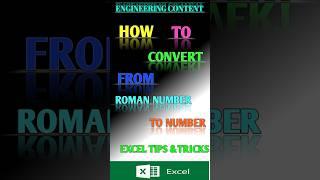 How to convert Roman number to Number #excel #shorts #ytshorts #exceltips #tutorial #viral #msoffice