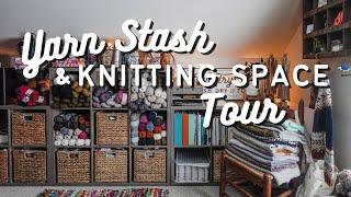 Yarn Stash & Knitting Space Tour | Organizing and De-stashing | A Knitting Vlog