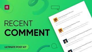 How to Use Recent Comment Widget by Ultimate Post Kit