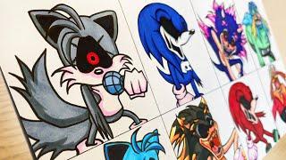 Drawing FRIDAY NIGHT FUNKIN' MODS - Triple Trouble SONIC.EXE. 2.0 / VS 4 Chat Apps