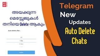 How to Enable Auto Delete Chats Duration on Telegram | Malayalam | All set by Arun | New update