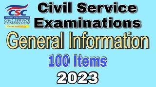 CIVIL SERVICE EXAM REVIEWER GENERAL INFORMATION | 2023 | ABRINICA CALZADO TV