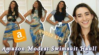 AMAZON Modest SWIMSUIT Haul!! 🩱 || Trying on 7 different swimsuits that are modest AND affordable!