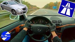 Mercedes-Benz E 200 Kompressor | POV | TOP SPEED | on GERMAN AUTOBAHN | Facelift 184 HP