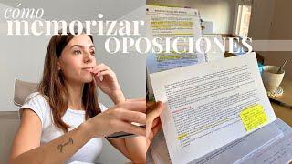 CÓMO MEMORIZAR LA OPOSICIÓN: paso a paso  | Así estudié mi temario de forma literal (desde cero)