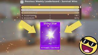 I GOT TOP 10 ON A WEEKLY LEADERBOARD AND CLAIMED THE STAR PET [Roblox: Epic Minigames]