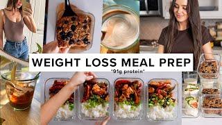 1 hour weight loss meal prep - 91g protein per day + super easy (pt 2)