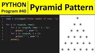 Python Program #40 - Pyramid Star Pattern in Python