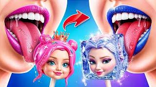 Barbie Doll became Elsa! How to Become Elsa? Magical Frozen Makeover!